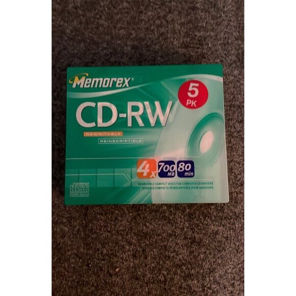 NEW Memorex CD-RW 700mb 80min 5 Pack - Picture 1 of 2